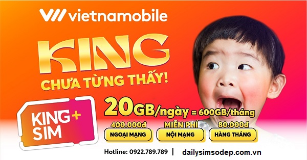Vietnamobile ra mắt sim King và sim King+ với ưu đãi khủng về dung lượng và ưu đãi thoại hấp dẫn
