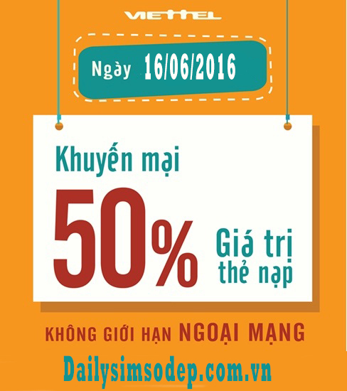 khuyến mãi 50% viettel