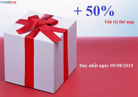 Thông tin chi tiết chương trình khuyến mãi 50% giá trị thẻ nạp ngày 05/08