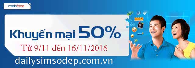 Mobifone khuyến mãi 50% thẻ nạp