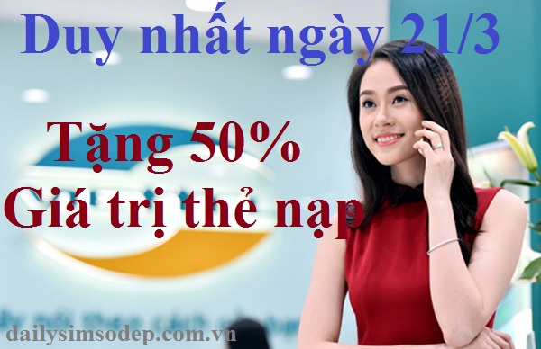 Viettel khuyến mãi 50% giá trị thẻ nạp