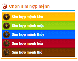 sim phong thủy hợp mệnh