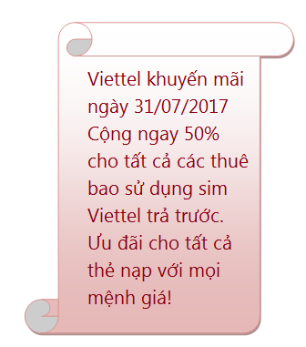 Viettel khuyến mãi