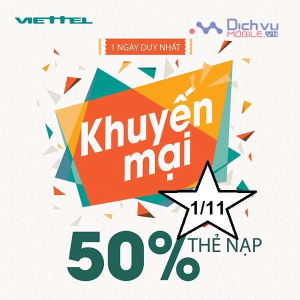 viettel khuyến mãi trong ngày 1/11/2017
