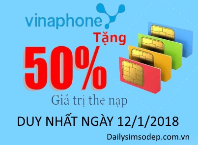 Khuyến mãi Vinaphone trong ngày 12/1/2018
