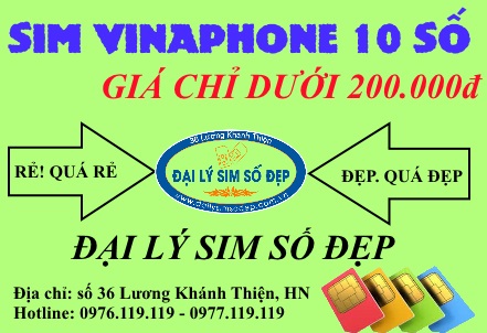Mua sim Vinaphone 10 số giá rẻ dưới 200.000đ