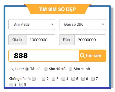 cách mua sim tam hoa 888