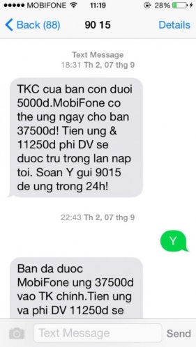 Cách thức ứng tiền mobifone trong trường hợp khẩn cấp