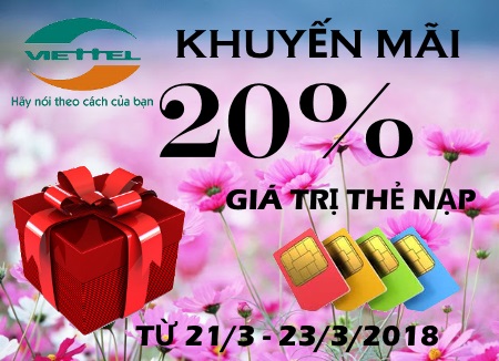 Viettel khuyến mãi tử 21/3 - 23/3