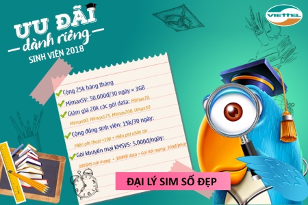 Những ưu đãi hấp dẫn có tại sim sinh viên Viettel 2018