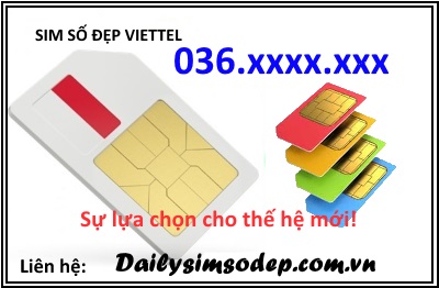Mua sim Viettel đầu số 036 giá tại Đại lý sim số đẹp