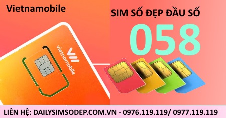 Mua sim Vietnamobile đầu số 058 giá rẻ tại Đại lý sim số đẹp