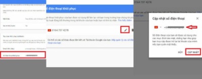 Cập nhật lại số điện thoại cho tài khoản google