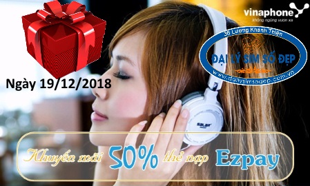 Vinaphone khuyến mãi 50% khi nạp thẻ qua tài khoản Ezpay