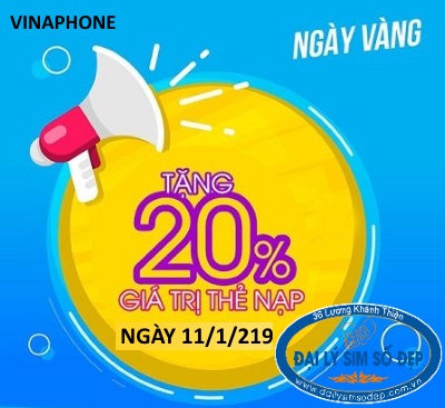 Khuyến mãi ngày càng Vinahone với ưu đãi 20% giá trị thẻ nạp