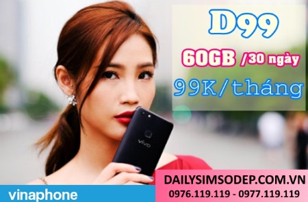 Nhận 2GB data mỗi ngày cùng gói cước D99 Vinaphone
