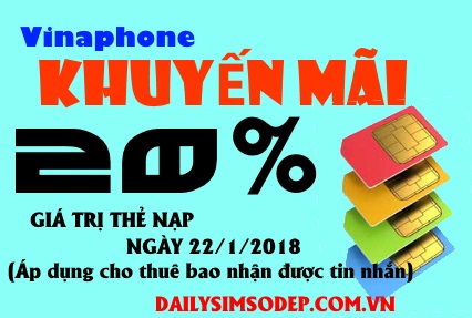 Khuyến mãi cục bộ Vinaphone ngày 22/1