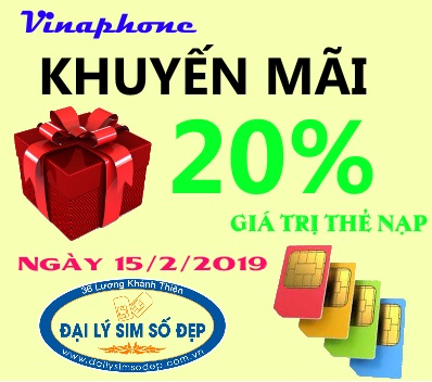 Vinaphone khuyến mãi 20% ngày 15/2 dành cho thuê bao di động trả trước