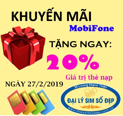 MobiFone tặng ngay 20% giá trị thẻ nạp cho thuê bao trả trước ngày 27/2