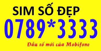 Sim số đẹp Mobi 0789*3333