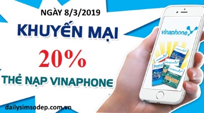 Vinaphone khuyến mãi 20% đúng ngày quốc tế phụ nữ 8/3