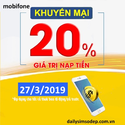Khuyến mãi ngày vàng 27/3 dành cho thuê bao MobiFone trả trước