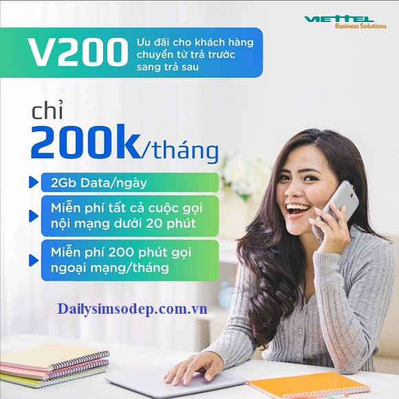 Đăng ký gói cước V200 của Viettel nhận ưu đãi cực khủng