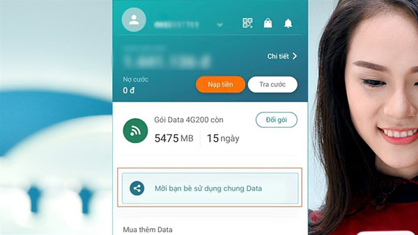 Bước chia sẻ Data Viettel cho thuê bao khác