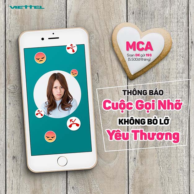 Cách đăng ký dịch vụ thông báo cuộc gọi nhỡ MCA Viettel 5.500đ/tháng