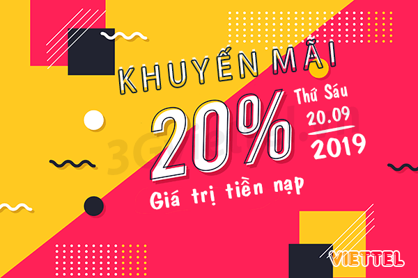 Chương trình khuyến mãi Viettel ngày 20/9/2019