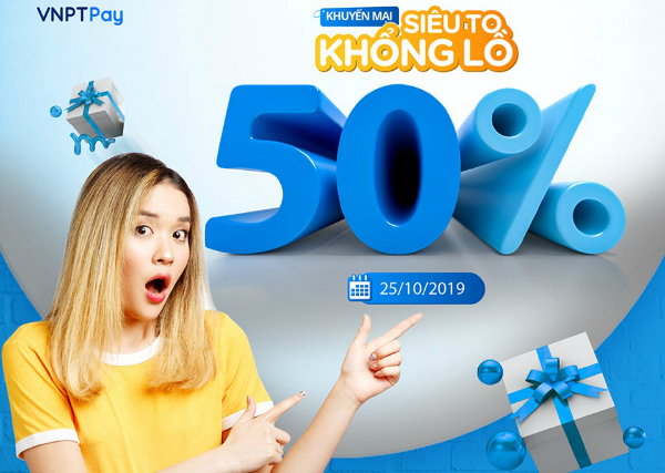 VinaPhone khuyến mãi 50% thẻ nạp vào ngày 25/10/2019