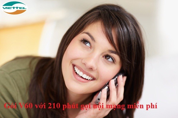Gói V60 ưu đãi với 210 phút gọi nội mạng