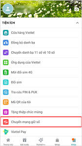 Chuyển sang mạng Viettel giữ số bằng ứng dụng MyViettel