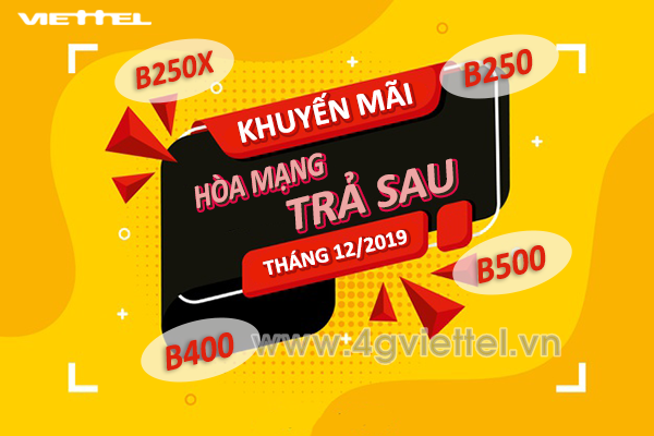 Viettel khuyến mãi hòa mạng trả sau tháng 12/2019