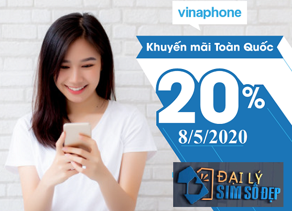 khuyen mai nap tien vinaphone 20% ngay 8/5