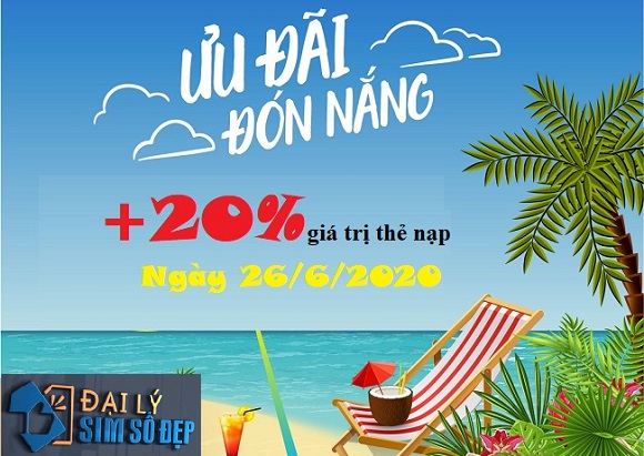 VinaPhone khuyến mãi 20% thẻ nạp vào ngày 26/6/2020