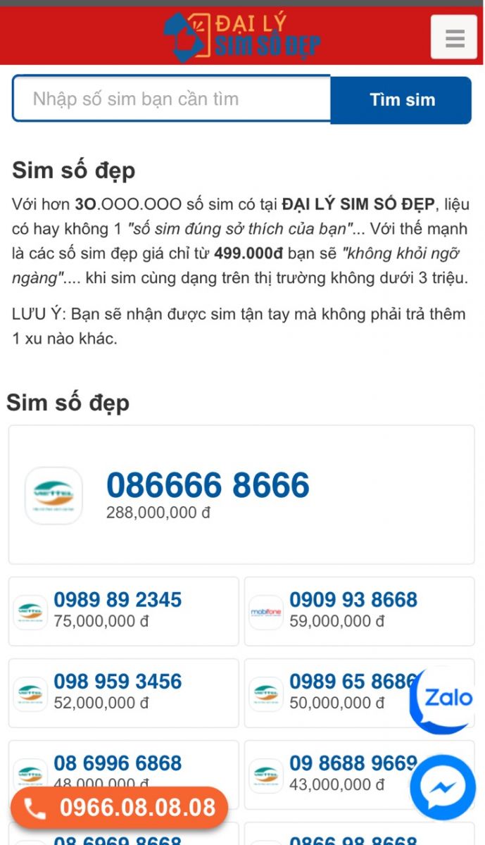 Đại lý sim số đẹp - Nơi thỏa mãn đam mê sim số đẹ