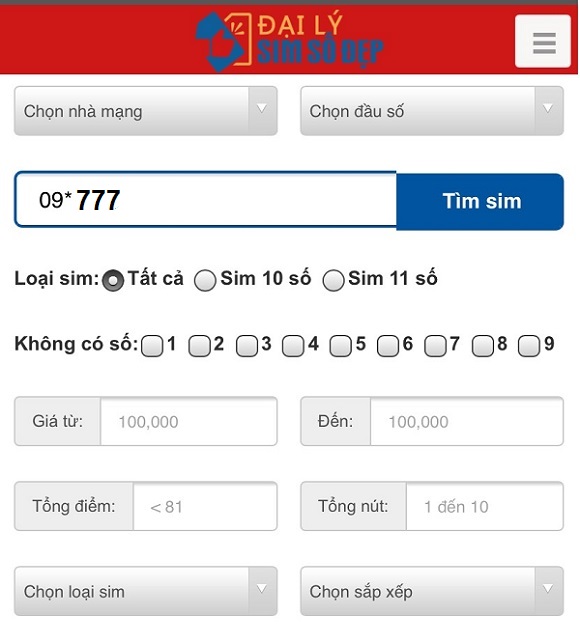 tìm sim tam hoa 777