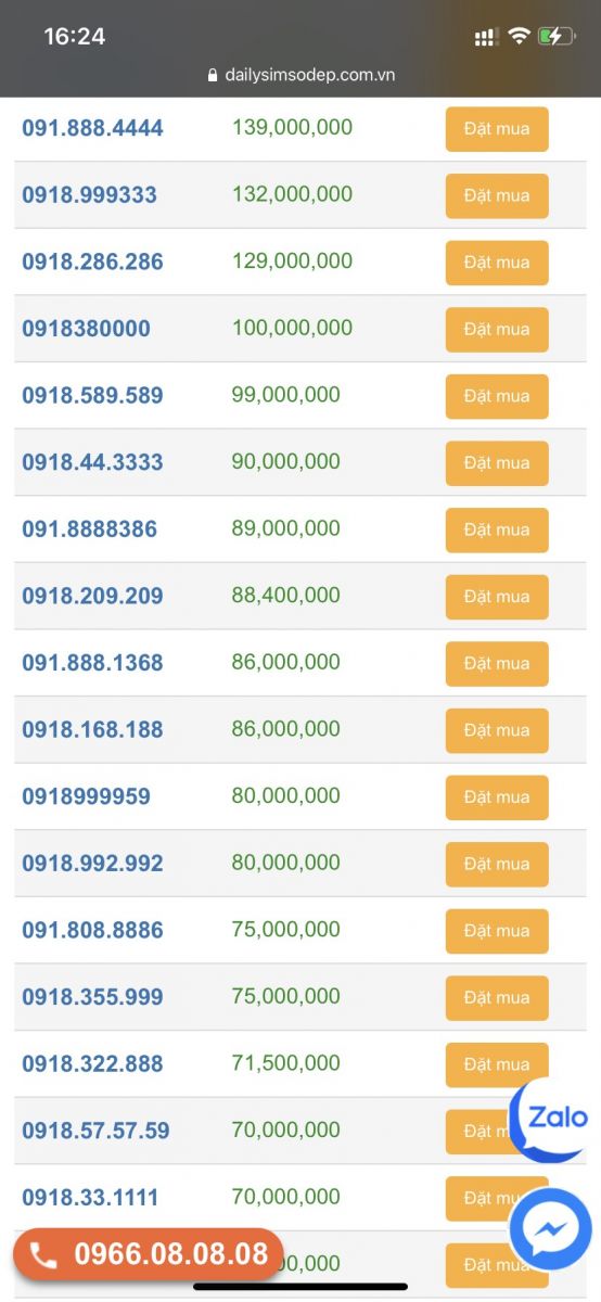 sim vina đầu 0918