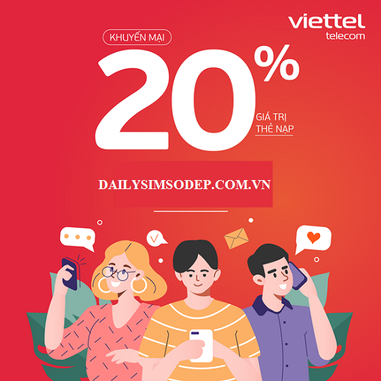 Viettel khuyến mãi 20% thẻ nạp duy nhất ngày vàng 20/4/2021
