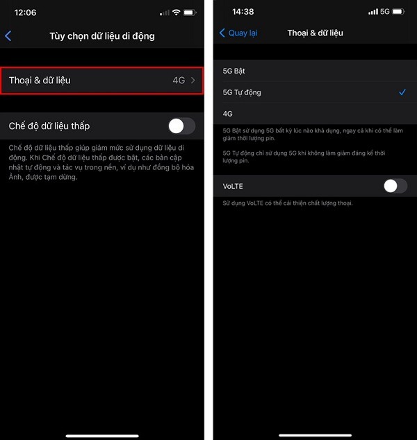 Cách bật 5G Viettel trên điện thoại iPhone