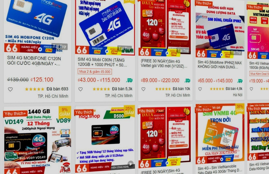 SIM 4G GIÁ RẺ TRÀN LAN CHỢ MẠNG