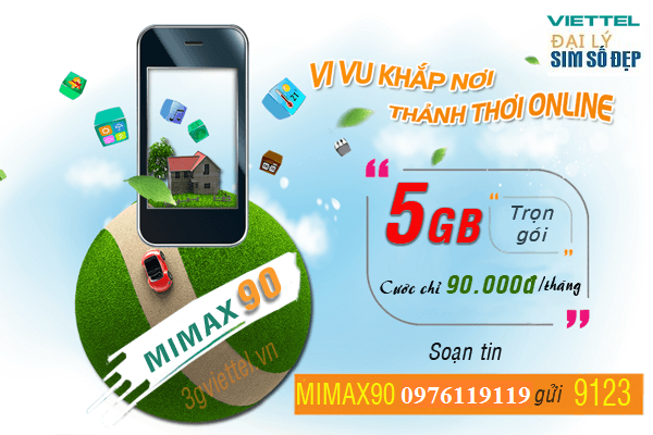 Đăng ký 3G gói MIMAX90 của Viettel