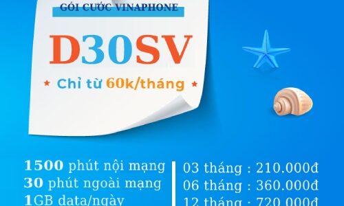 Hướng dẫn đăng ký gói cước D30SV Vinaphone ưu đãi khủng cho thuê bao trả sau