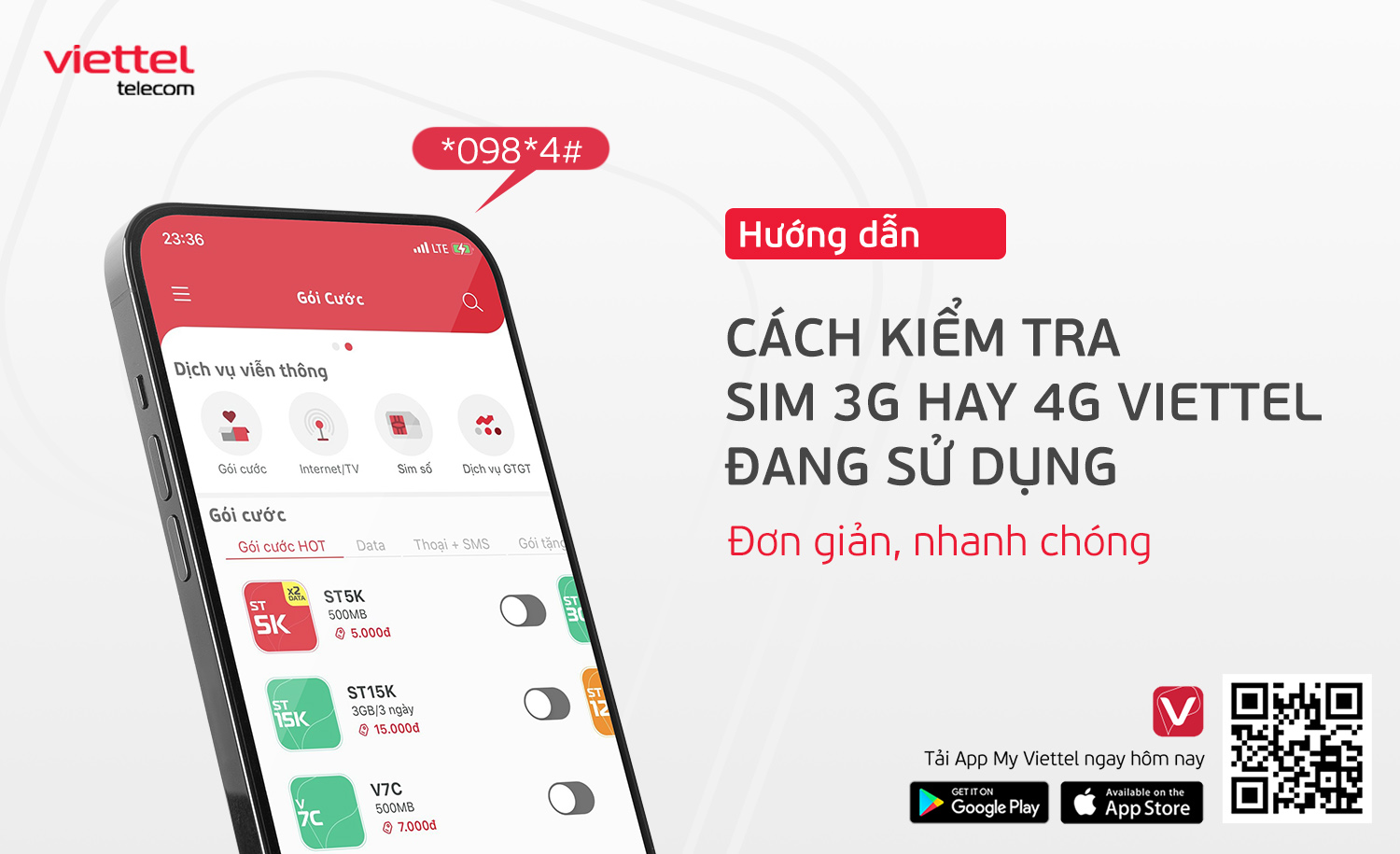 kiem tra sim Viettel la 3G hay 4G