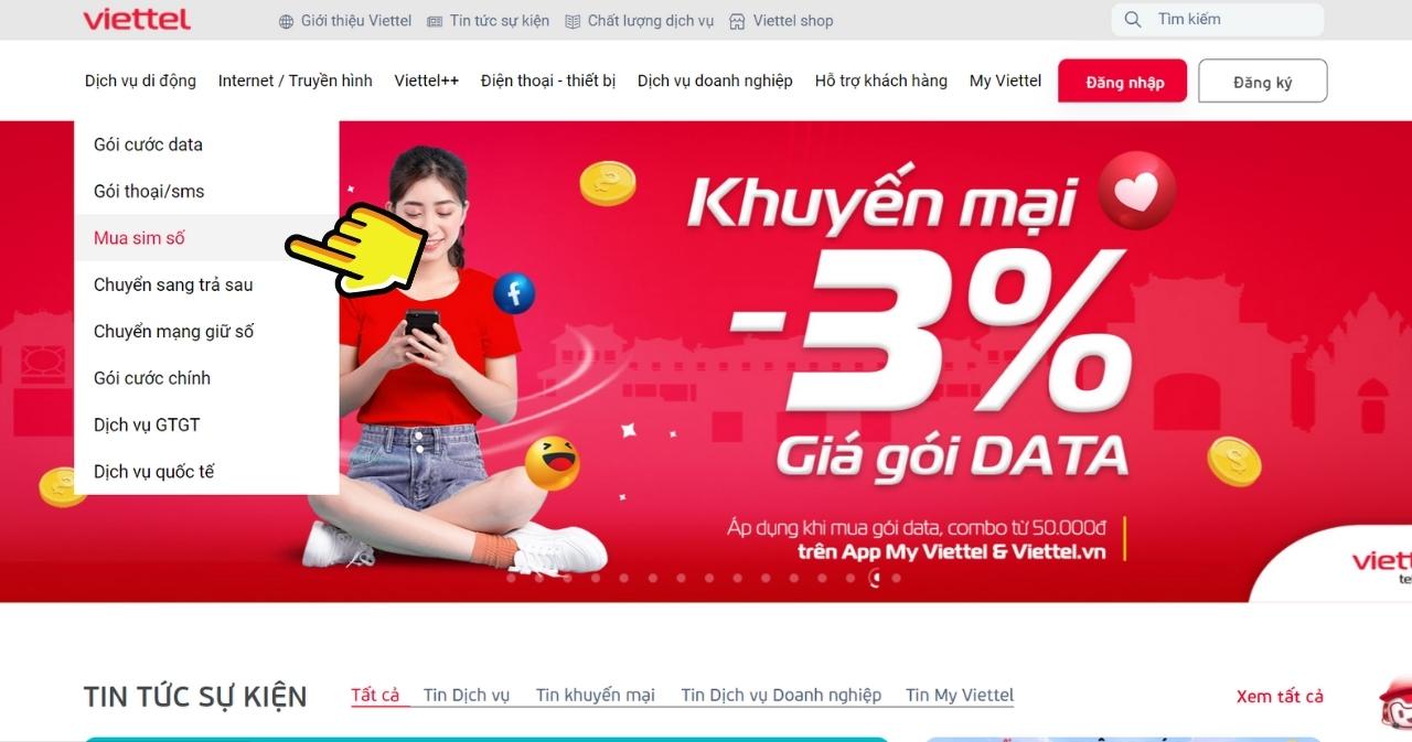 Cách mua sim đầu số 098 chính chủ, chất lượng - Bước 2