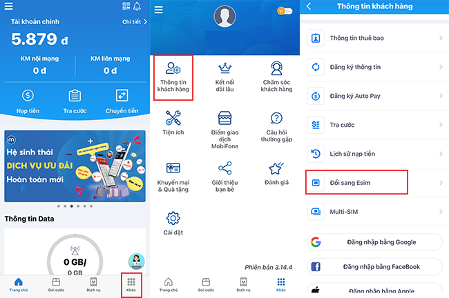 dang ky esim mobifone online