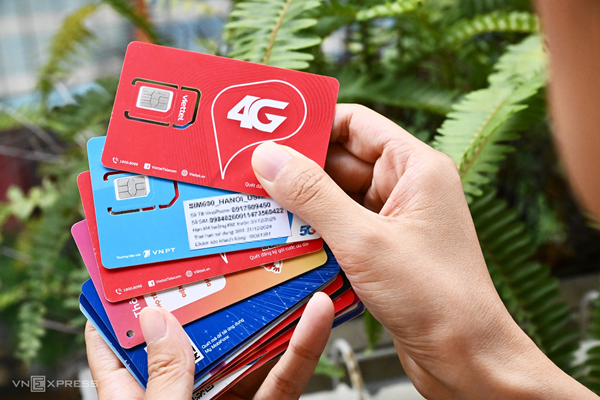 Thẻ SIM của một số nhà mạng di động